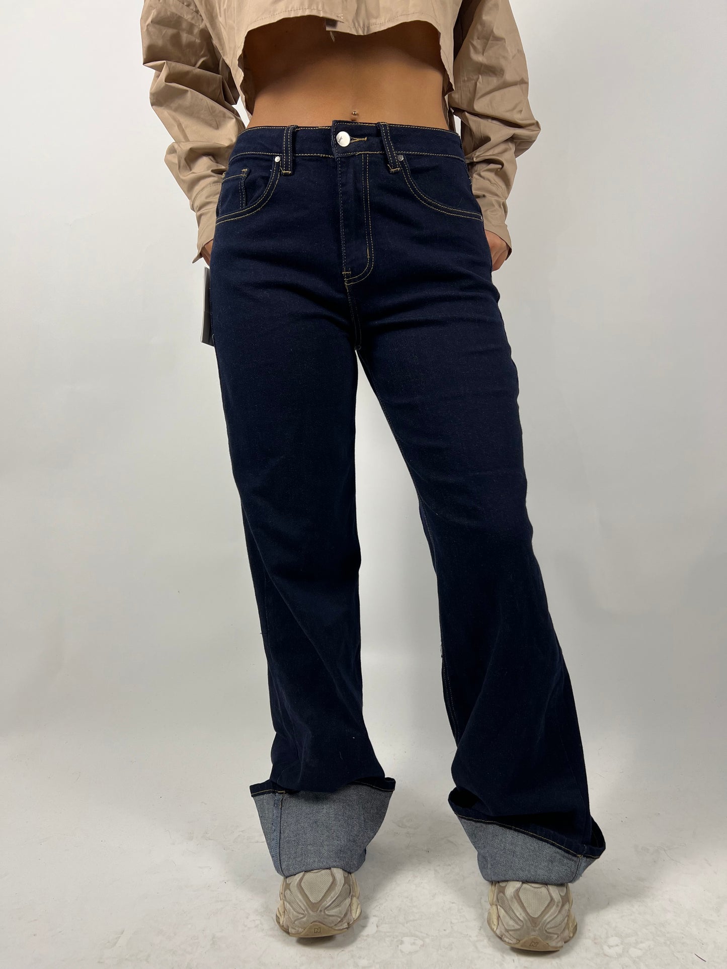 Jeans con risvolto