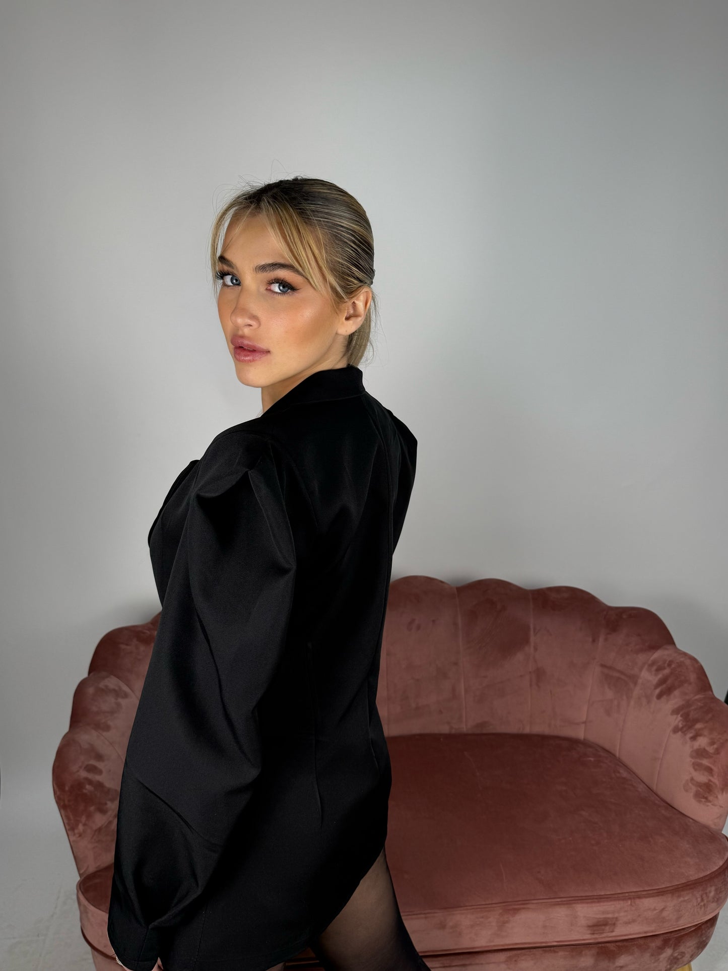 blazer spalle larghe nero