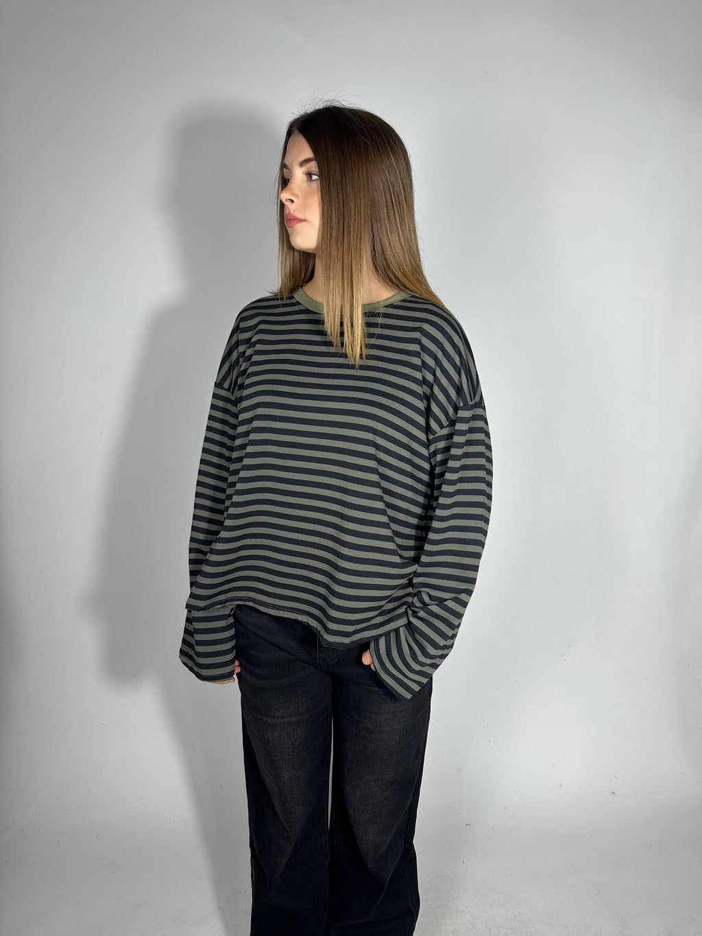 Maglietta over a righe