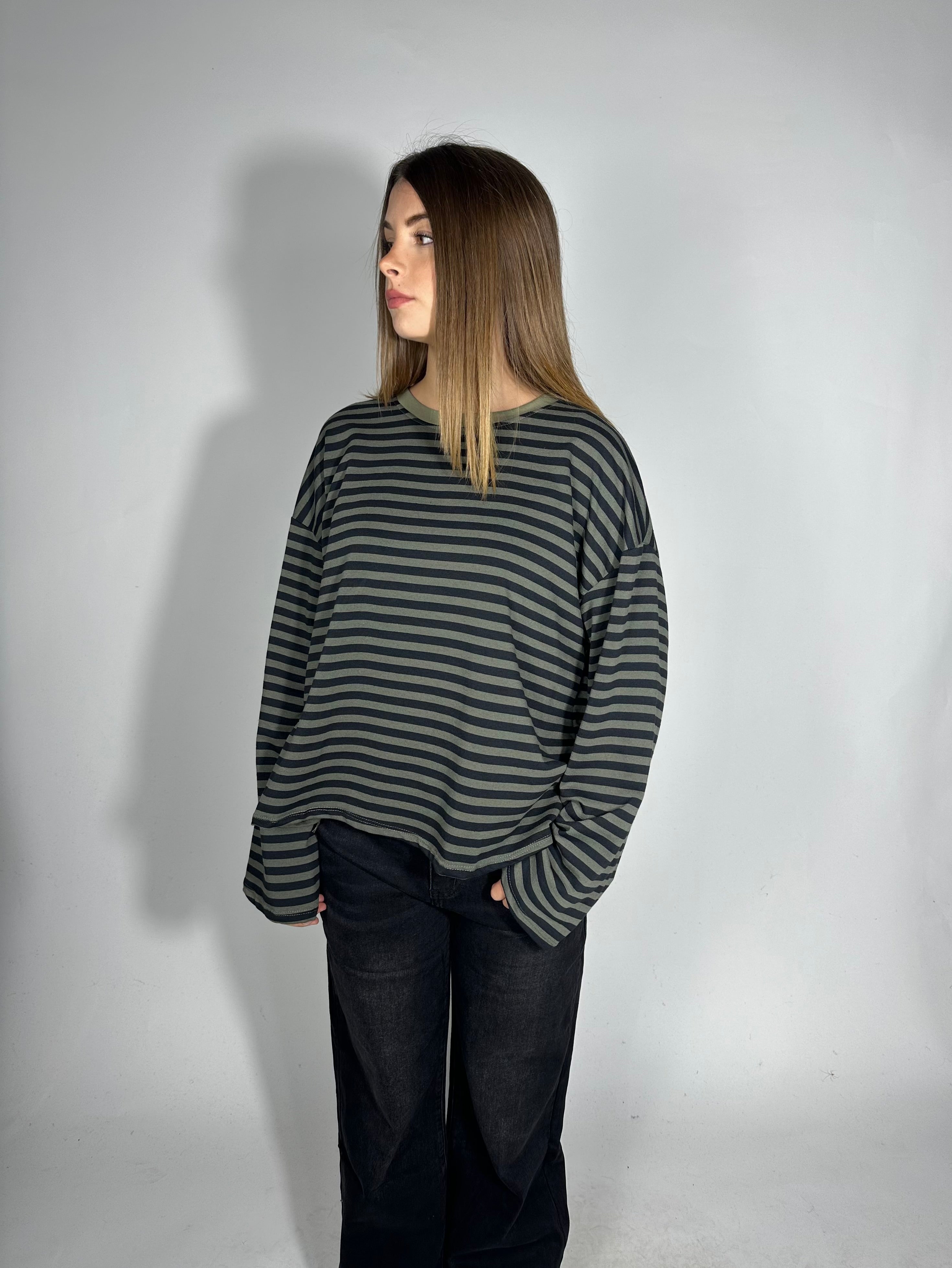 Maglietta over a righe