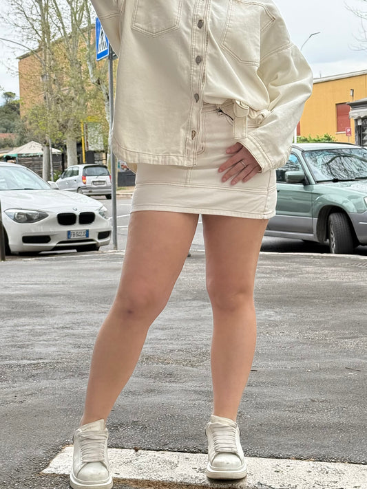 gonna denim bianca