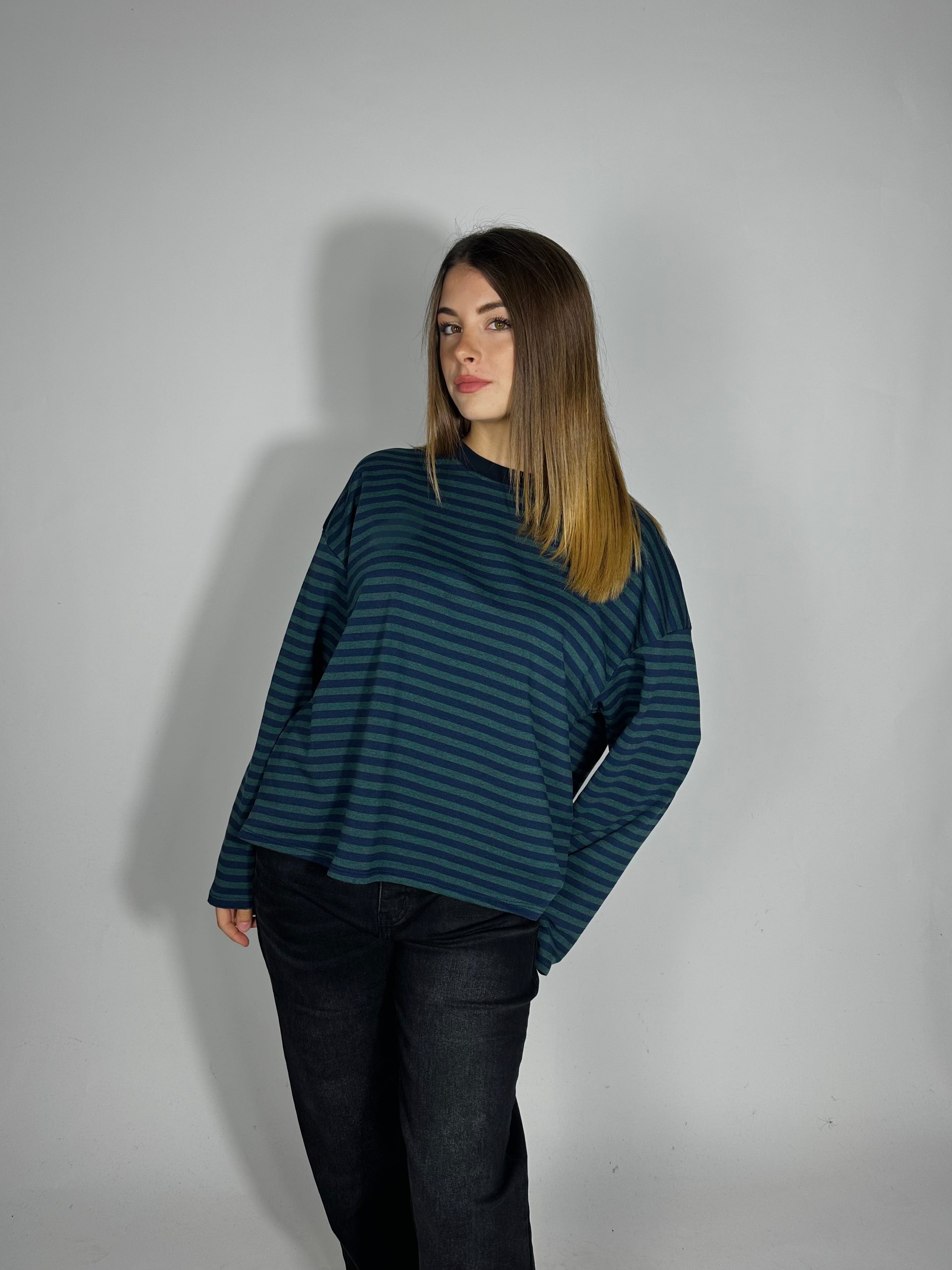 Maglietta over a righe